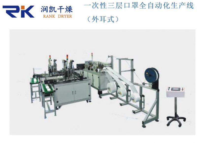 口罩短缺？常州潤凱科技響應疫情號召，加推兩款全自動一次性三層口罩生產(chǎn)線。